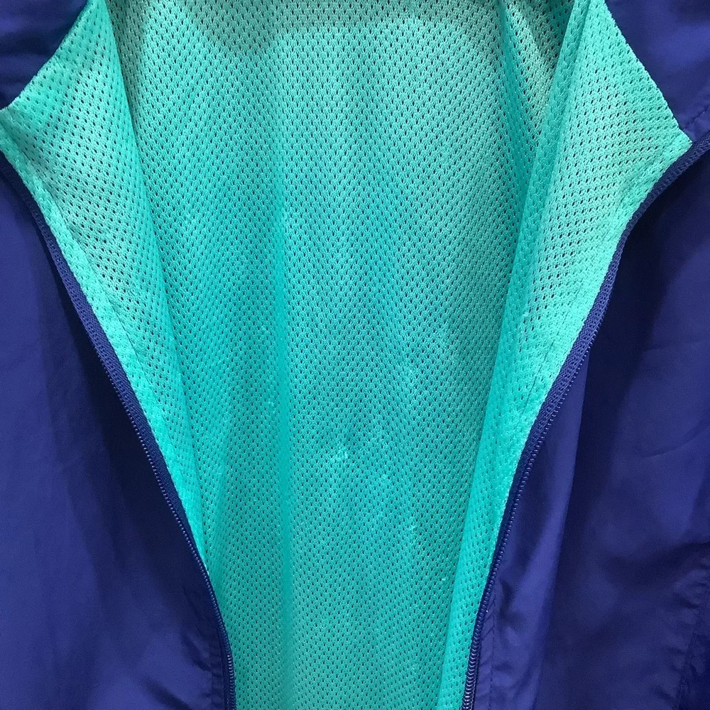 Vintage Y2K Champion Blue Teal White Colour Block Zippered Jacket Size XL - Picture 5 of 13
